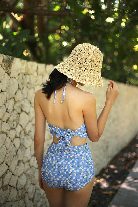 New Popular High-Waist Floral Bikini Swimsuit with Underwire