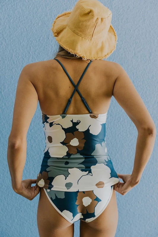 Birch Floral V-Neck Tankini Set