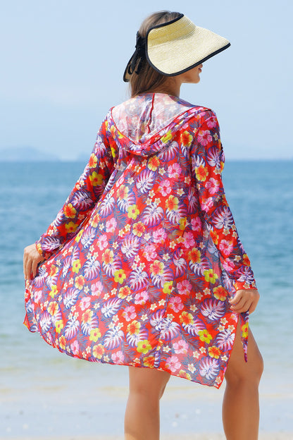 Fashionable High-End Multi-Color Printed Sexy Bikini with Cover-Up Three-Piece Swimsuit Set